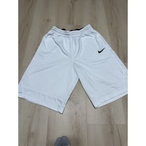 Nike Men's Dri-Fit Icon Basketball Shorts Size Large Tall White Nike Swoosh Logo
